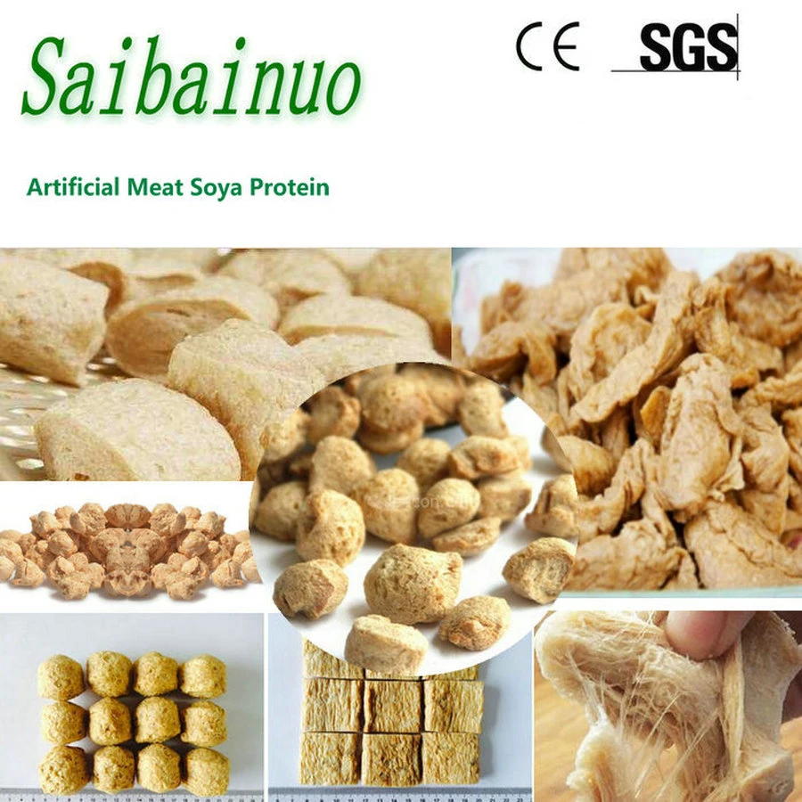 Tvp Tsp Fiber Artificial Vegetable Meat Production Plant Textured Soya Protein Processing Line Soy Chunks Nuggets Making Machine
